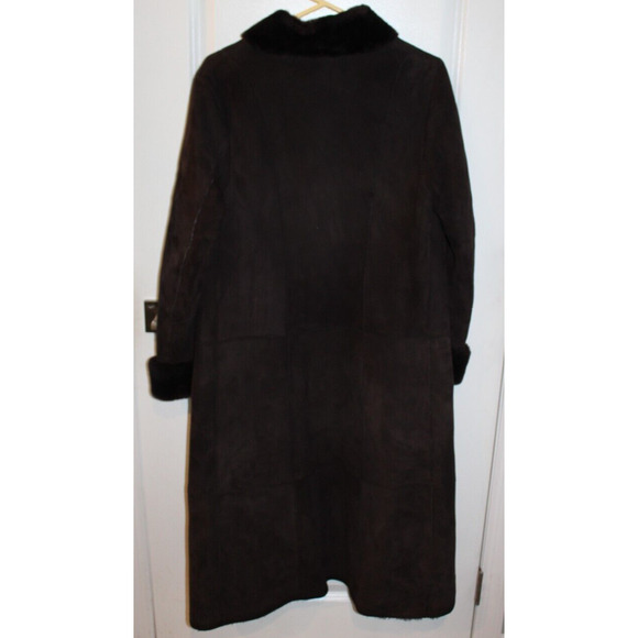 Manzari New York Brown Shearling Spanish Merino Fur Coat Jacket Size 38 - Picture 9 of 12